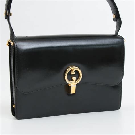 gucci shoulder bag vintage black|vintage Gucci overnight bag.